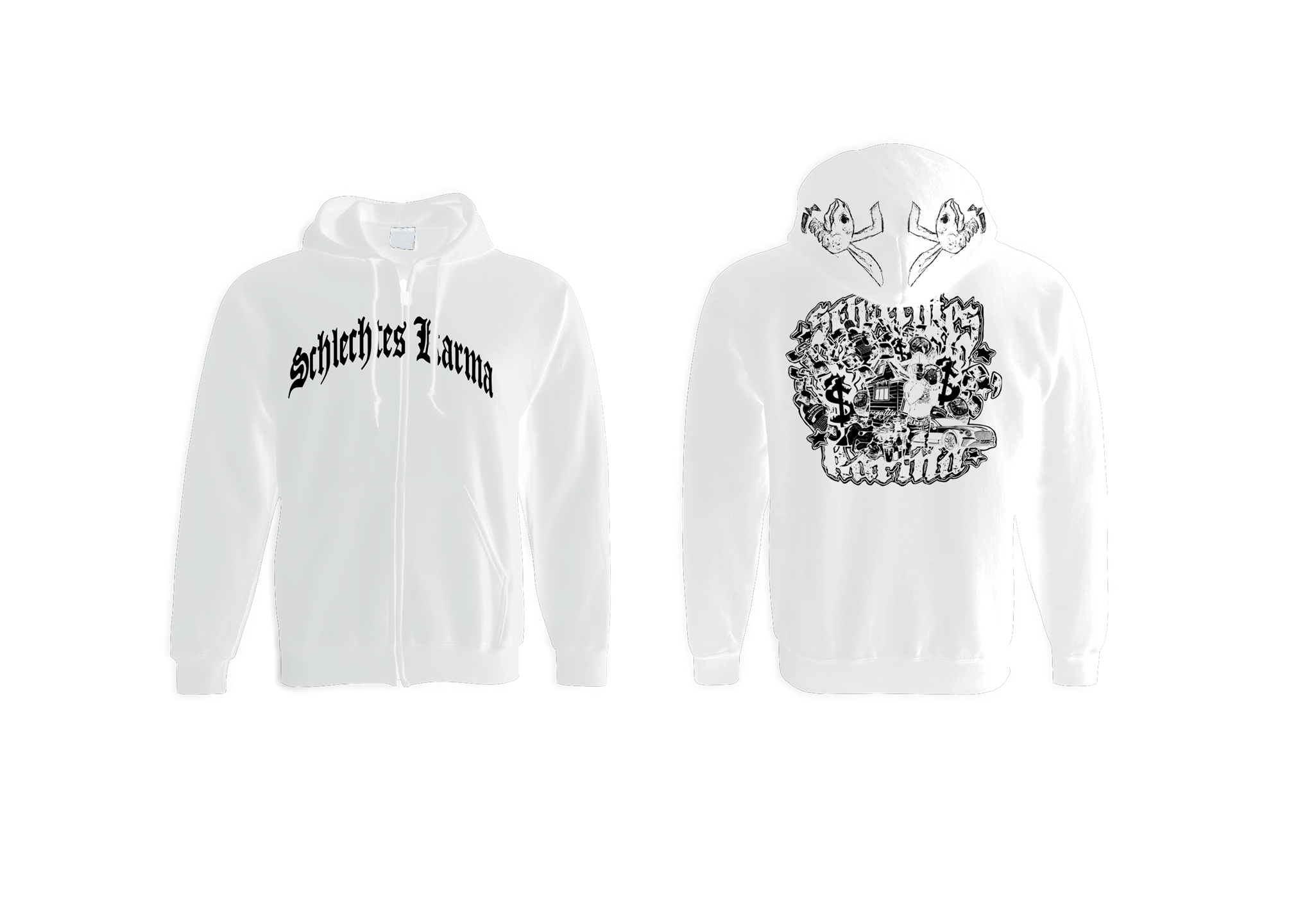 Bild von 'SK Dead Bunny' - ZIP HOODIE [weiß]