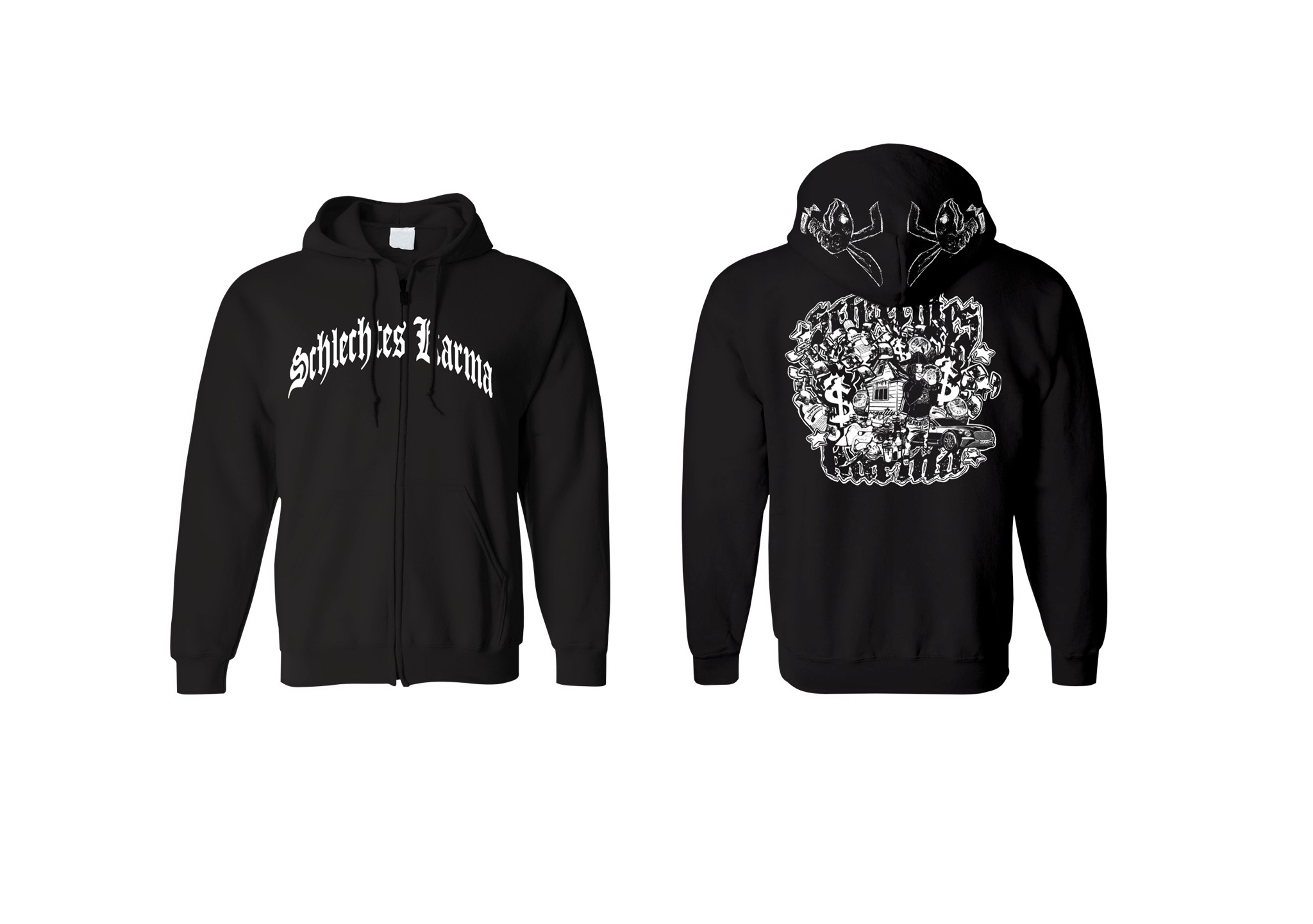 Bild von 'SK Dead Bunny' - ZIP HOODIE [schwarz]